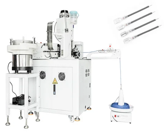 Mesin Pemasangan Selongsong Kabel, Pemuntir, dan Pelapisan Timah Otomatis